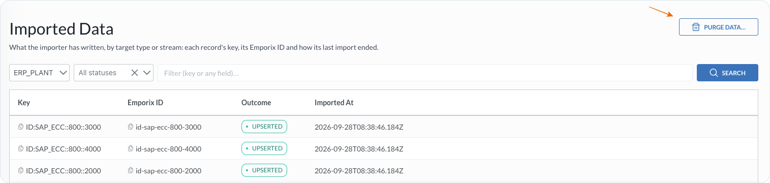 Purge data dialog with forget ledger, full, and sweep options